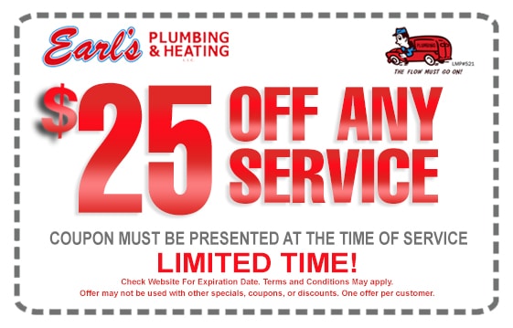 $25 off any plumbing service special coupon. Metairie and Kenner, Louisiana Plumbing coupon.