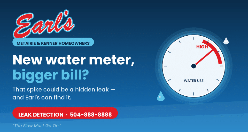 Water meter dial in the red HIGH zone — Earl
