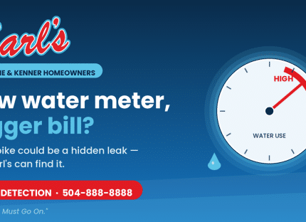 Water meter dial in the red HIGH zone — Earl